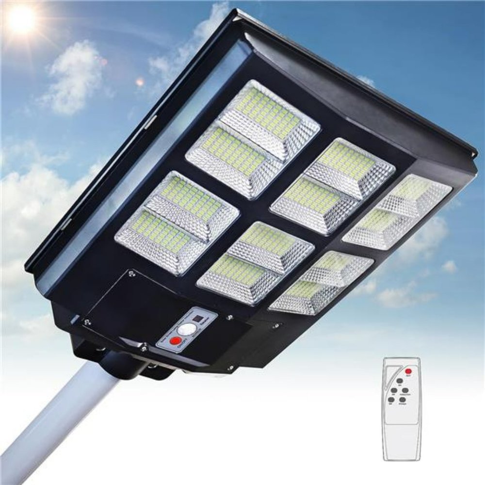 600W Solar Street Light Outdoor , 6500K Dusk to Dawn Solar Light, Waterproof
